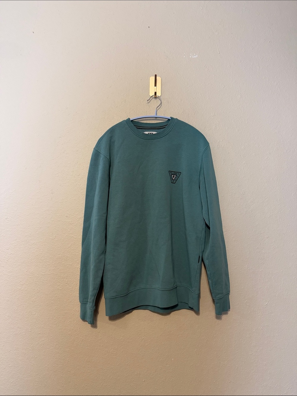 Vissla Sweatshirt Green Fleece Crewneck Long‎ Sleeve Size Medium